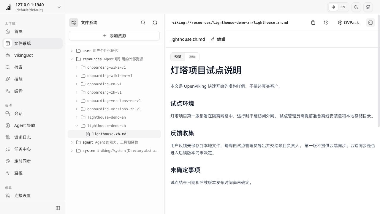 文件系统:展开灯塔项目目录并阅读资料原文